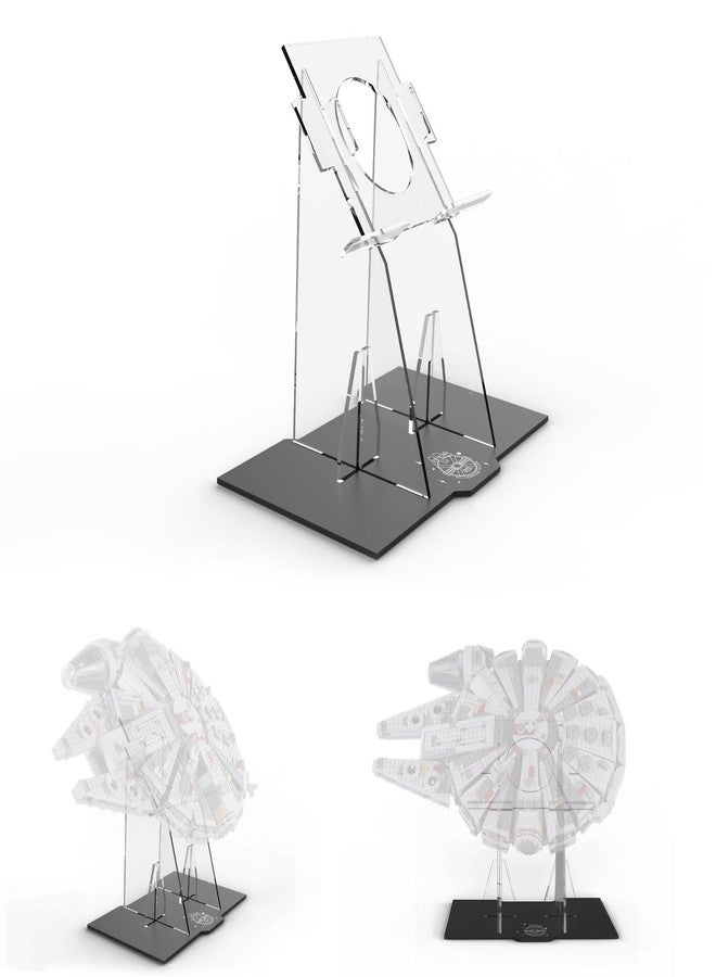 NAOCARD Display Stand for Lego Millennium Falcon 75105 Star Wars Building Set, Acrylic Display Holder, Vertical Display Bracket for Lego 75105 - Image 4